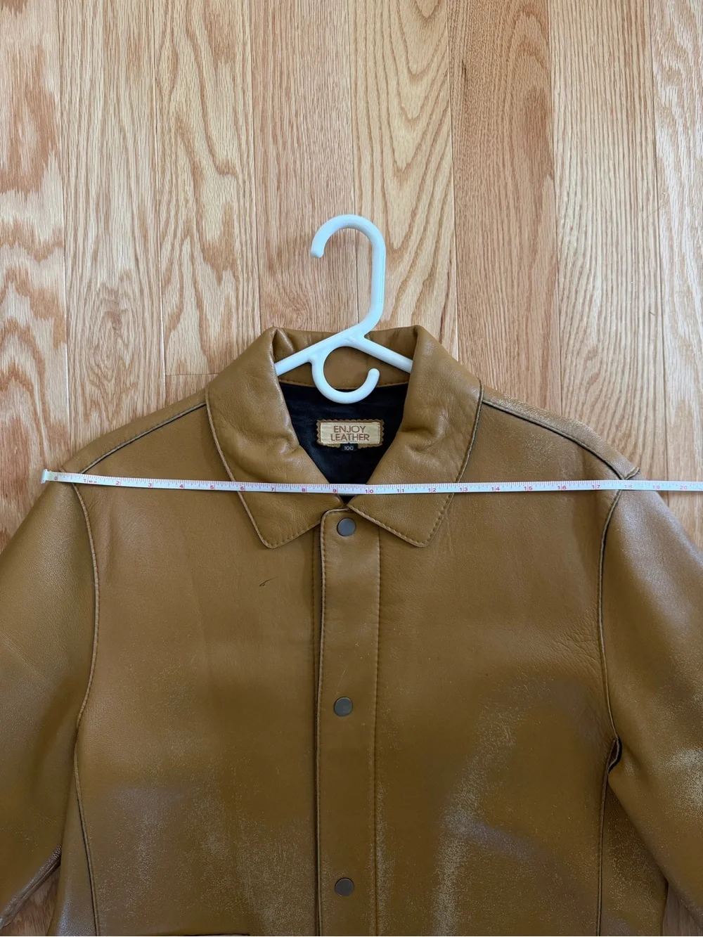 Vintage Men’s “Enjoy Leather” Camel Barn Jacket/Car Coat